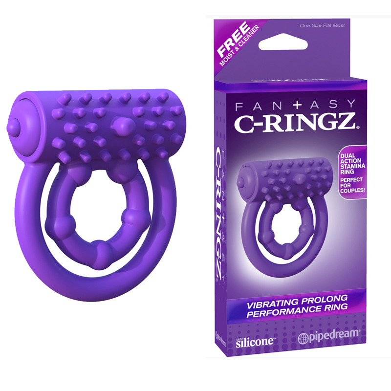 Pipedream Fantasy C-Ringz Silicone Vibrating Prolong Performance Ring Purple
