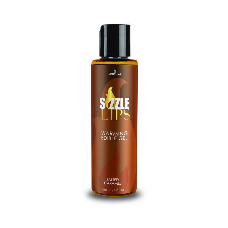 Sensuva Sizzle Lips Warming Edible Gel Salted Caramel 4.2 oz.