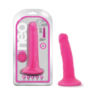 Blush Neo 6 in. Dual Density Dildo with Suction Cup Neon Pink