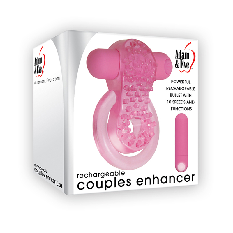 Adam & Eve Couples Enhancer Rechargeable Vibrating Cockring Pink