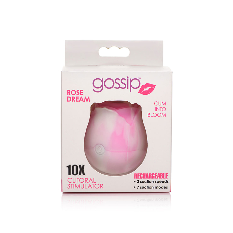 Curve Toys Gossip Cum Into Bloom Rechargeable Silicone Clitoral Stimulator Rose Dream Swirl