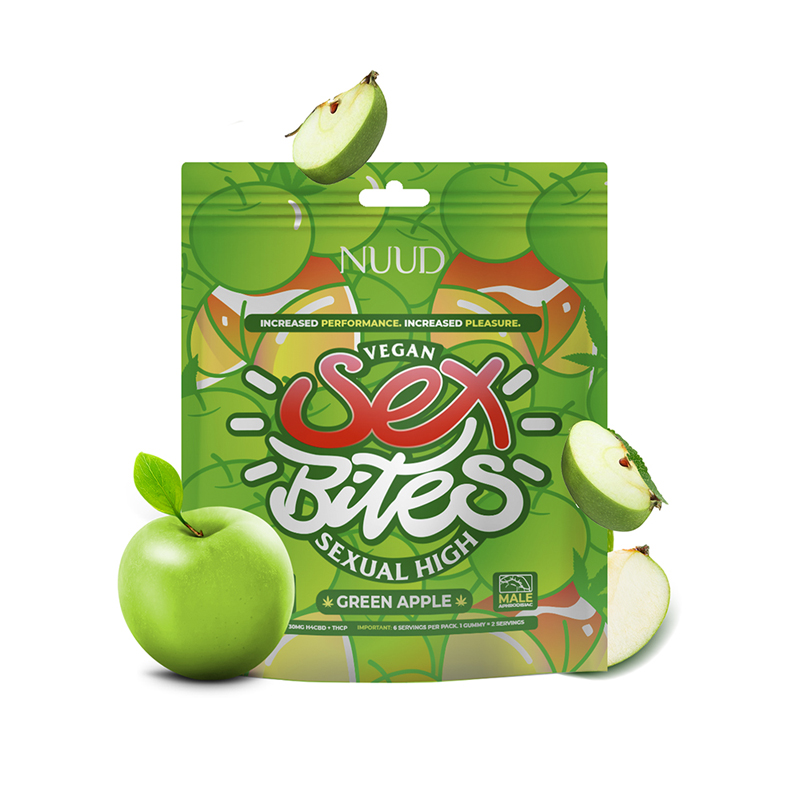 NUUD BITES Male Aphrodisiac Gummies Sour Apple